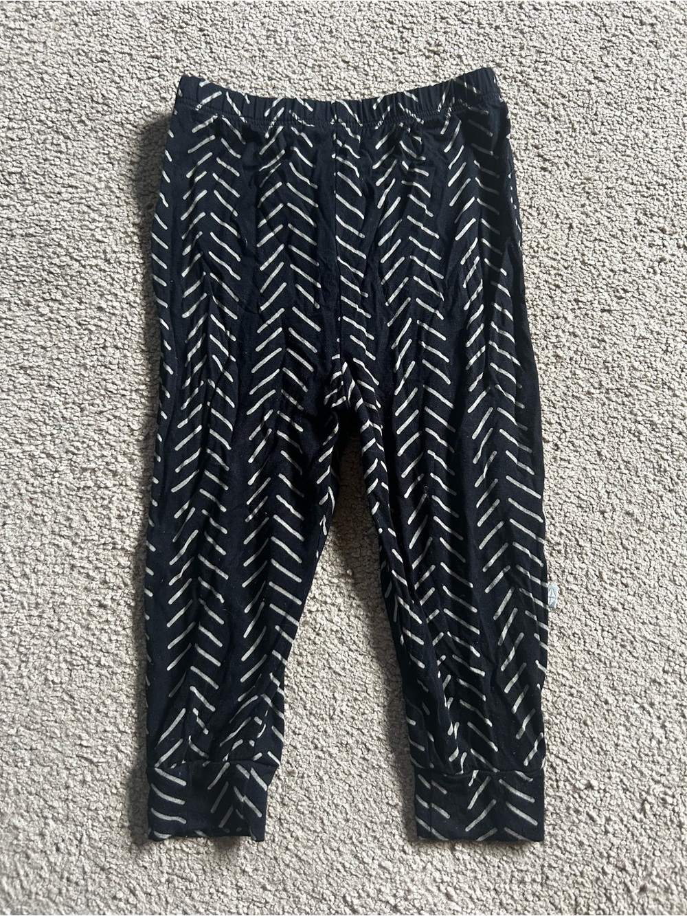 Kyte baby black herringbone joggers